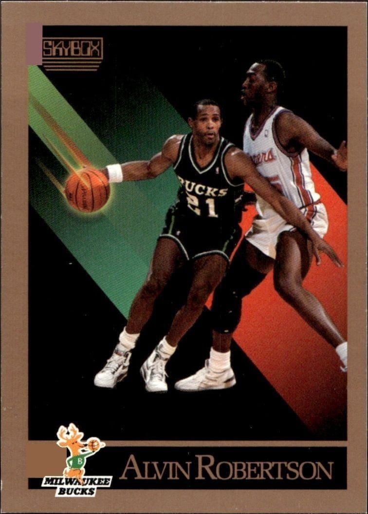 Alvin Robertson 1990-91 Skybox #165 Basketball Trading Card - Front 1990-91 Skybox Alvin Robertson #165 basketball trading card front