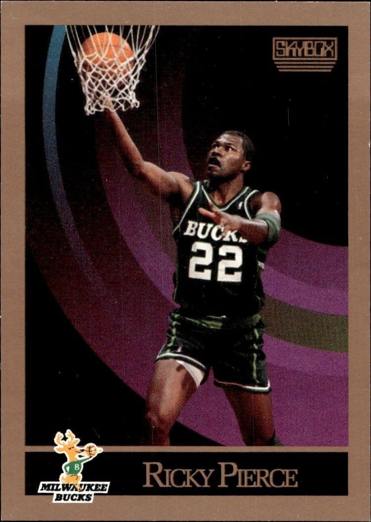 Ricky Pierce 1990-91 Skybox #162 Basketball Trading Card - Front 1990-91 Skybox Ricky Pierce #162 basketball trading card front