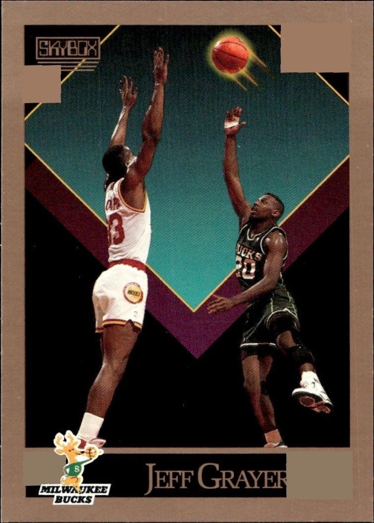 Jeff Grayer 1990-91 Skybox #157 Basketball Trading Card - Front 1990-91 Skybox Jeff Grayer #157 basketball trading card front