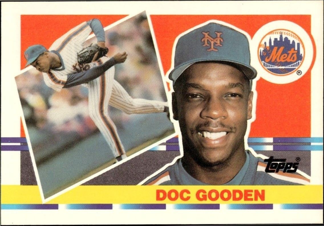 Doc Gooden 1990 Topps Big #174 Baseball Trading Card - Front 1990 Topps Big Doc Gooden #174 baseball trading card front