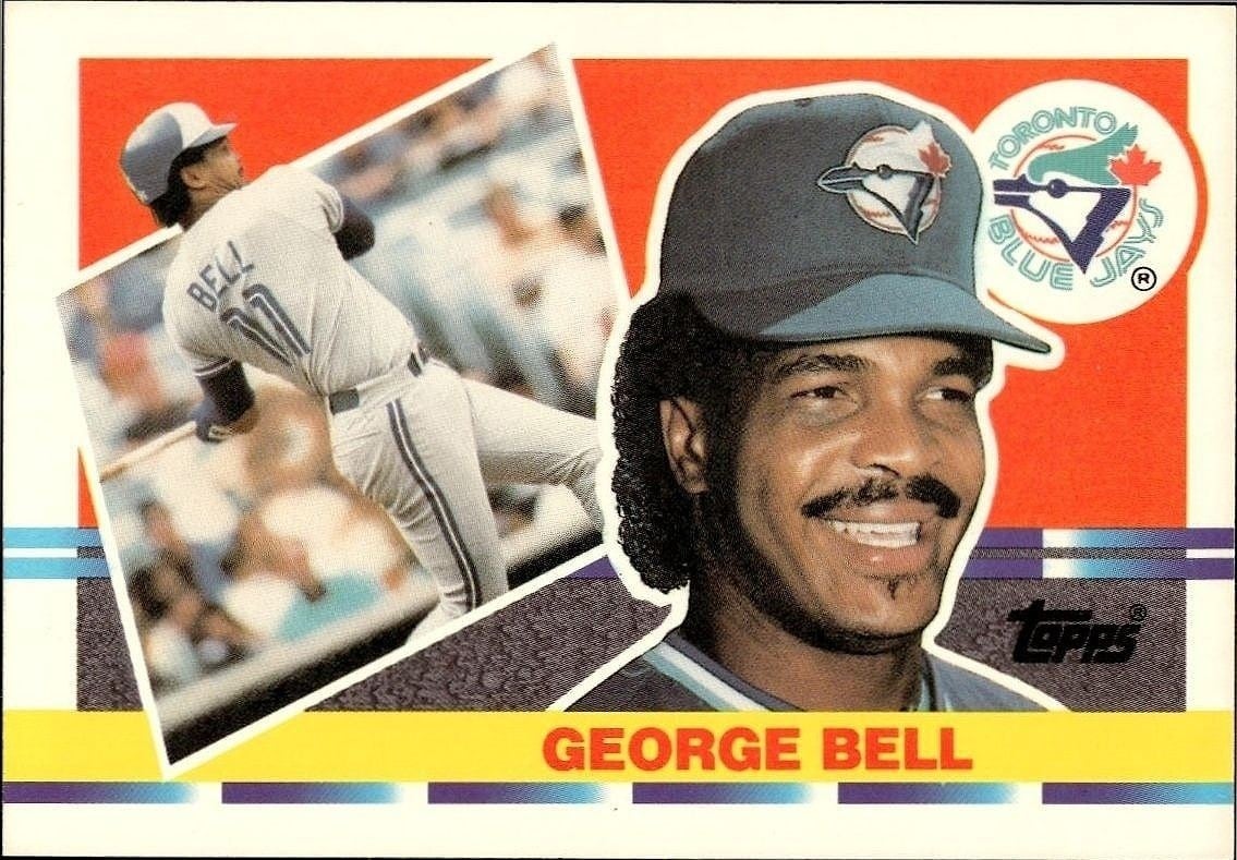 George Bell 1990 Topps Big #153 Baseball Trading Card - Front 1990 Topps Big George Bell #153 baseball trading card front