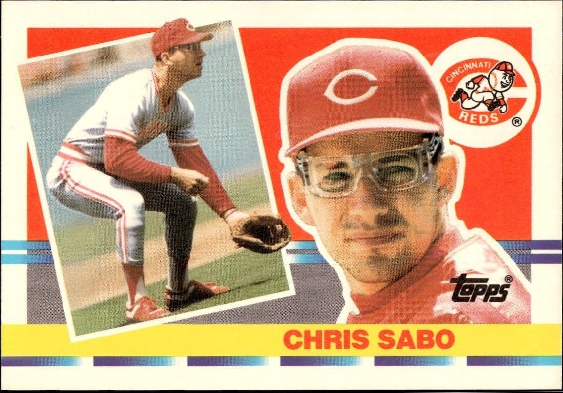 Chris Sabo 1990 Topps Big #121 Baseball Trading Card - Front 1990 Topps Big Chris Sabo #121 baseball trading card front