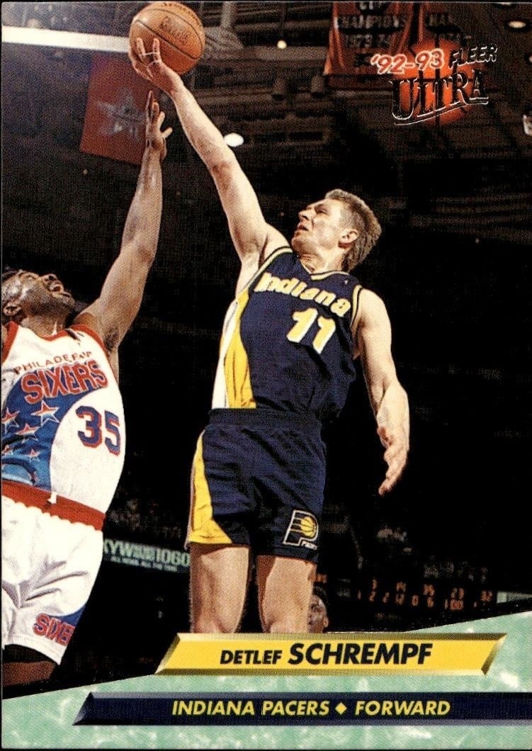 Detlef Schrempf 1992-93 Fleer Ultra #79 Basketball Trading Card - Front 1992-93 Fleer Ultra Detlef Schrempf #79 basketball trading card front