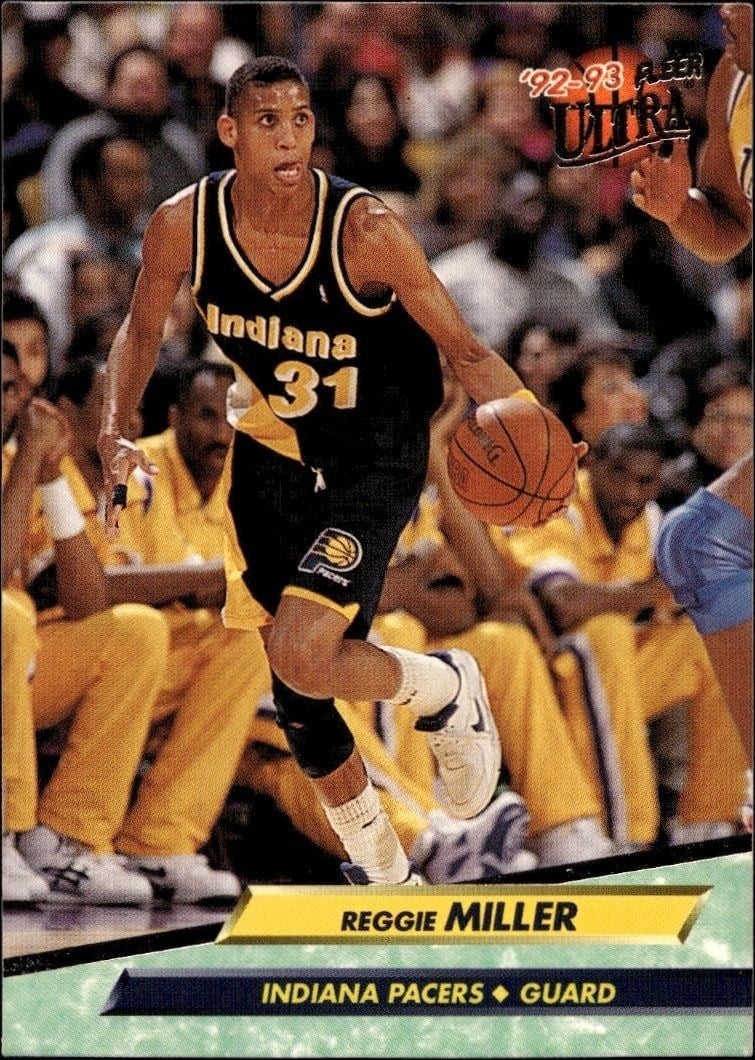 Reggie Miller 1992-93 Fleer Ultra Ultra #78 Basketball Trading Card - Front 1992-93 Fleer Ultra Ultra Reggie Miller #78 basketball trading card front