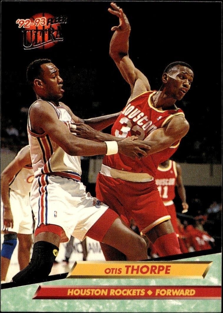 Otis Thorpe 1992-93 Fleer Ultra #74 Basketball Trading Card - Front 1992-93 Fleer Ultra Otis Thorpe #74 basketball trading card front