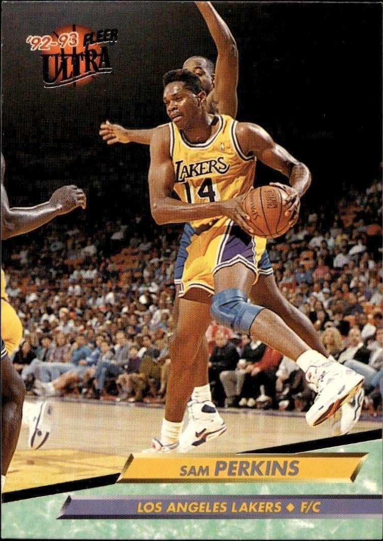 Sam Perkins 1992-93 Fleer Ultra Ultra #92 Basketball Trading Card - Front 1992-93 Fleer Ultra Ultra Sam Perkins #92 basketball trading card front