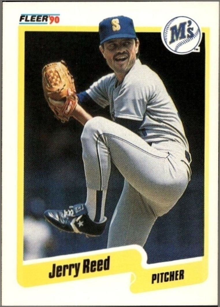 Jerry Reed 1990 Fleer #523 Baseball Trading Card - Front 1990 Fleer Jerry Reed #523 baseball trading card front