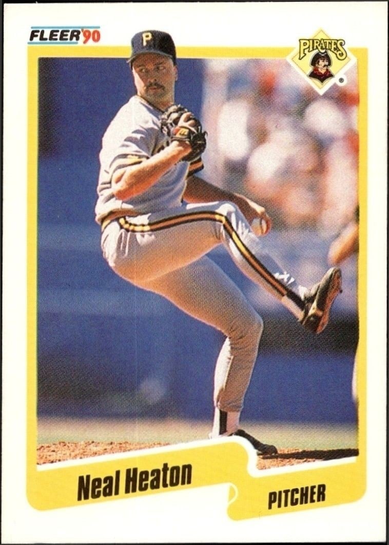 Neal Heaton 1990 Fleer #468 Baseball Trading Card - Front 1990 Fleer Neal Heaton #468 baseball trading card front
