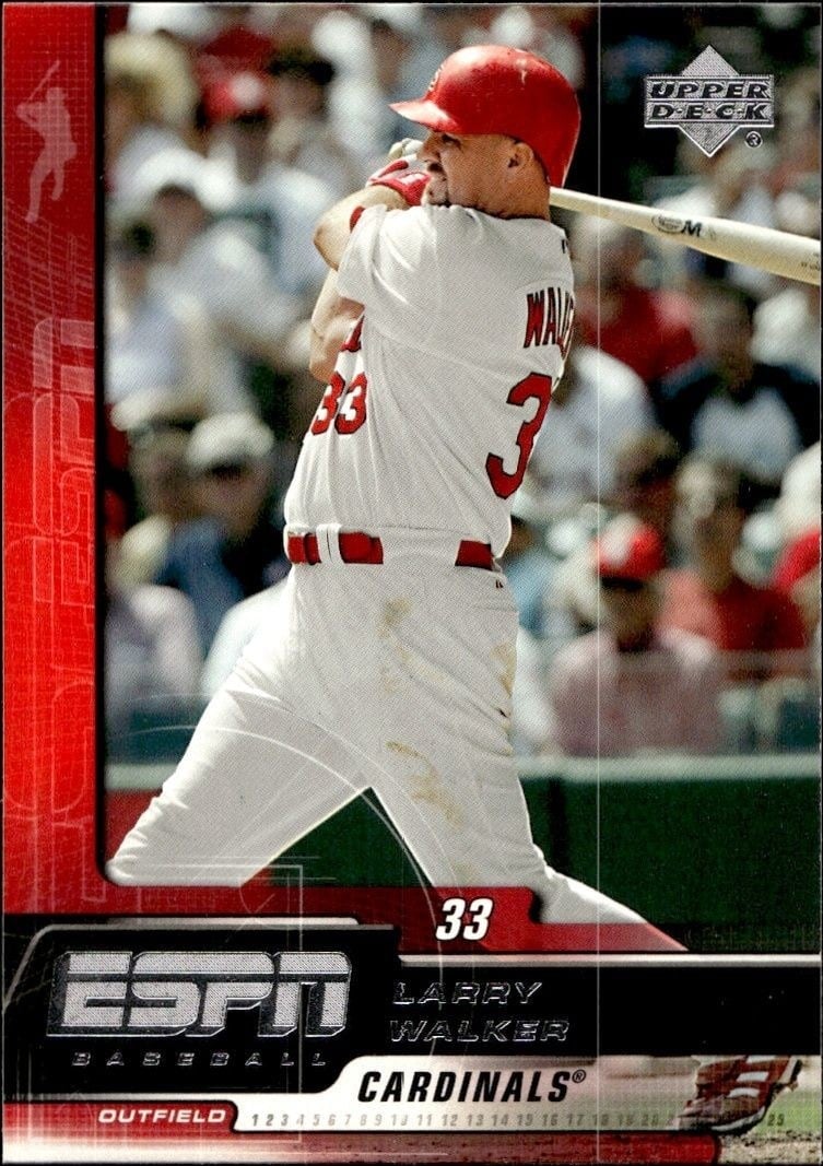 Larry Walker 2005 Upper Deck ESPN #80 Baseball Trading Card - Front 2005 Upper Deck ESPN Larry Walker #80 baseball trading card front