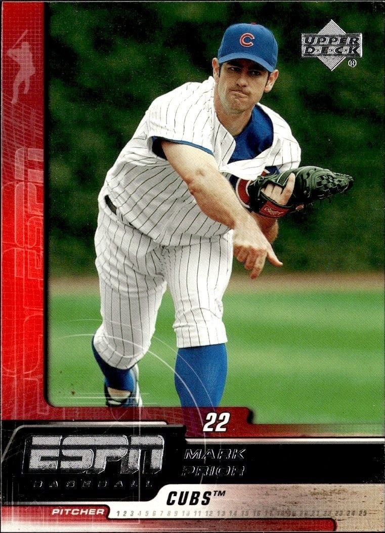 Mark Prior 2005 Upper Deck ESPN #19 Baseball Trading Card - Front 2005 Upper Deck ESPN Mark Prior #19 baseball trading card front