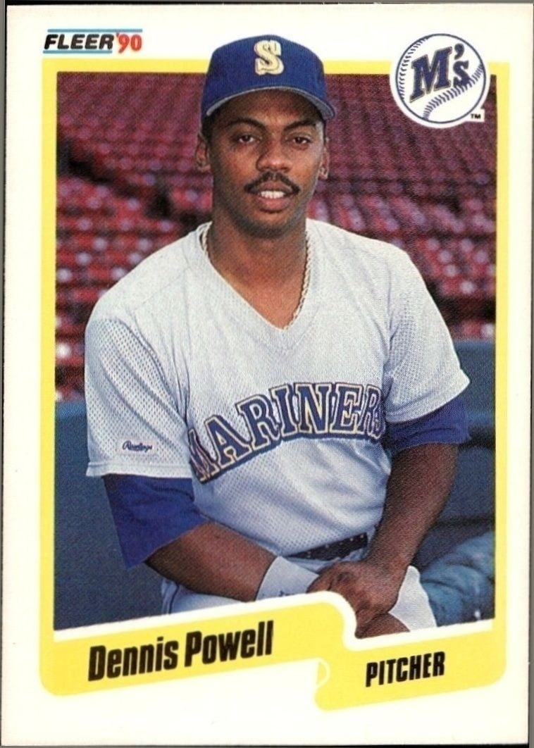 Dennis Powell 1990 Fleer #521 Baseball Trading Card - Front 1990 Fleer Dennis Powell #521 baseball trading card front