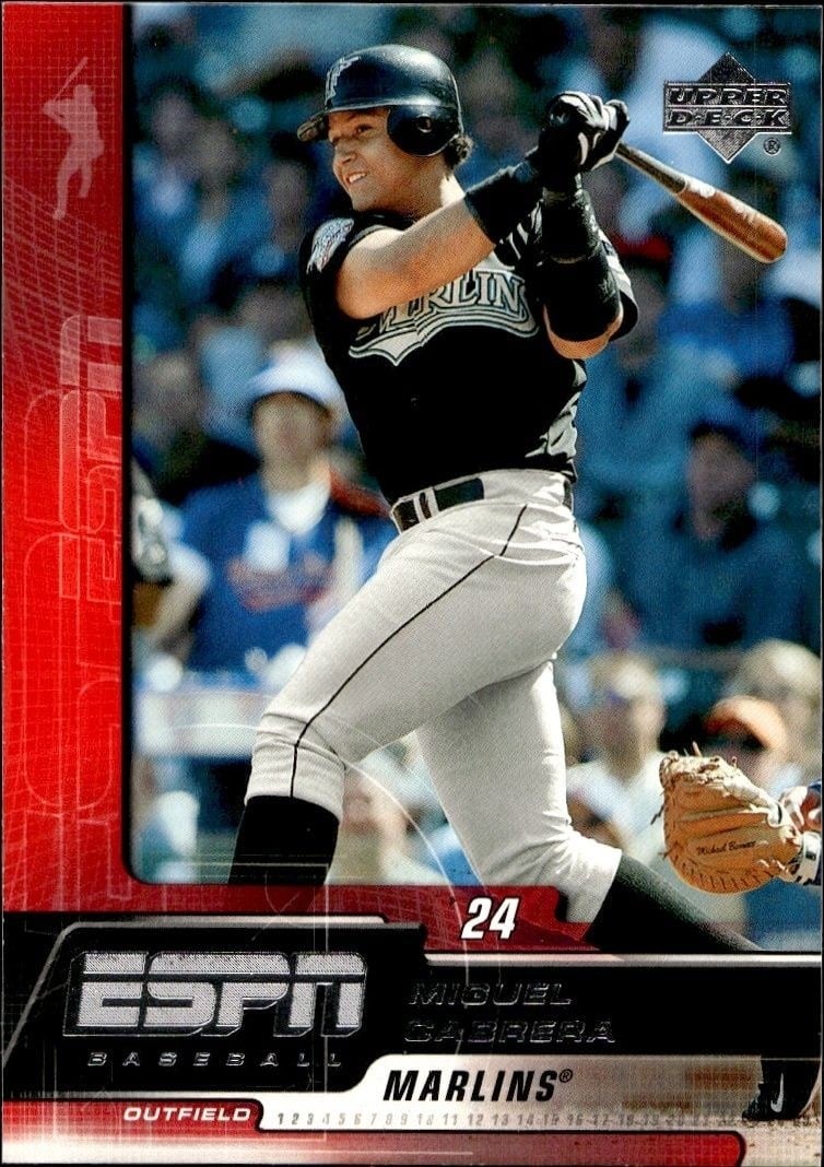 Miguel Cabrera 2005 Upper Deck ESPN #34 Baseball Trading Card - Front 2005 Upper Deck ESPN Miguel Cabrera #34 baseball trading card front