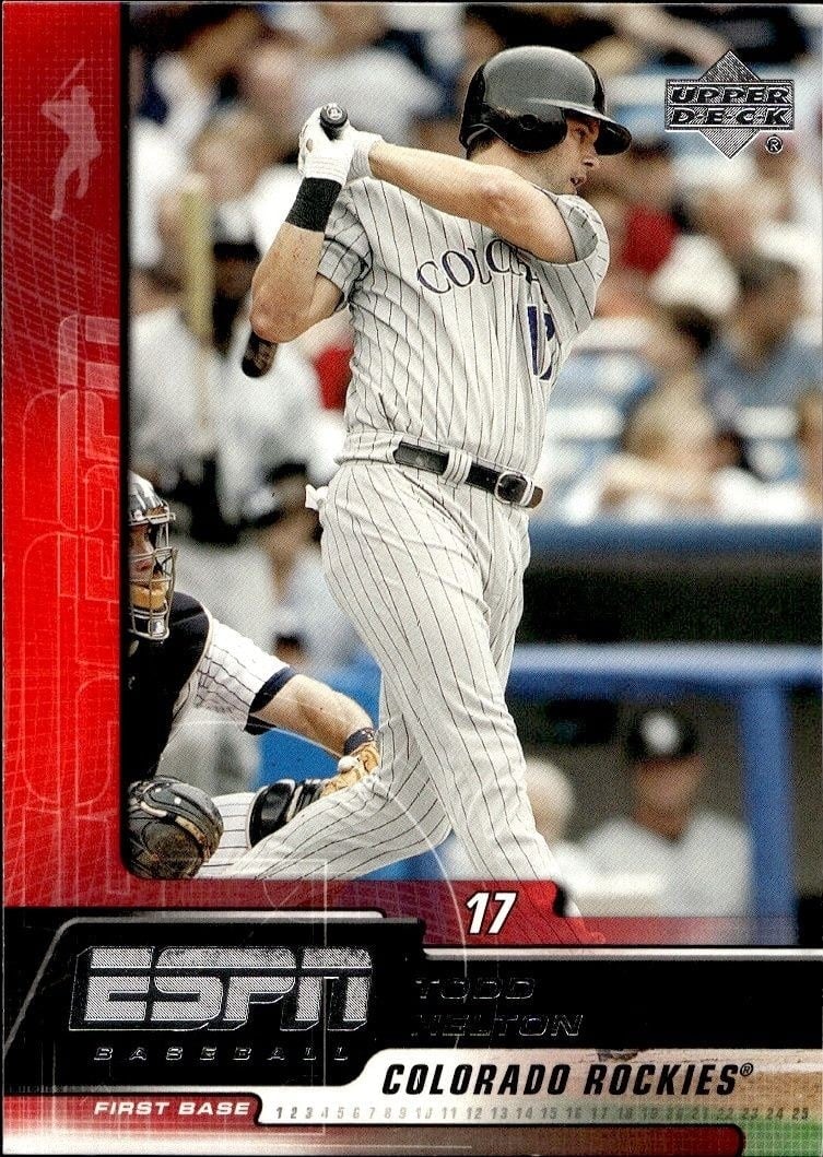Todd Helton 2005 Upper Deck ESPN #30 Baseball Trading Card - Front 2005 Upper Deck ESPN Todd Helton #30 baseball trading card front