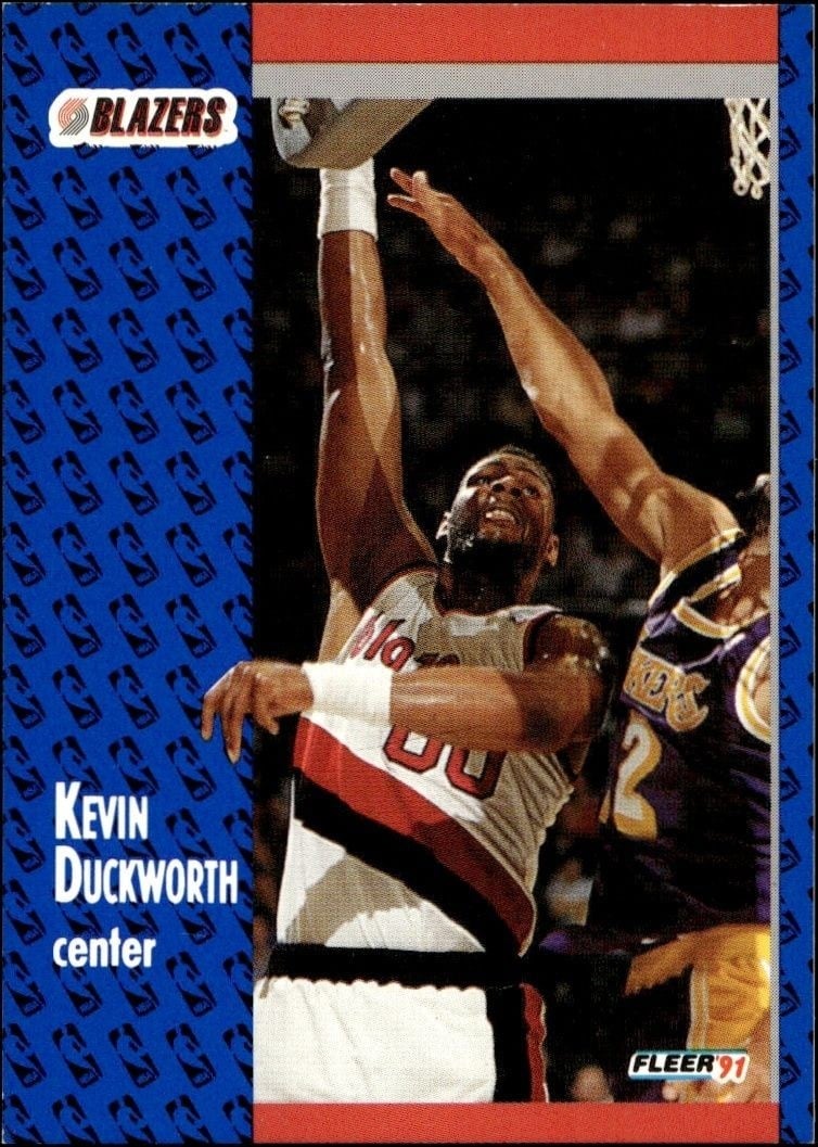 Kevin Duckworth 1991-92 Fleer #169 Basketball Trading Card - Front 1991-92 Fleer Kevin Duckworth #169 basketball trading card front