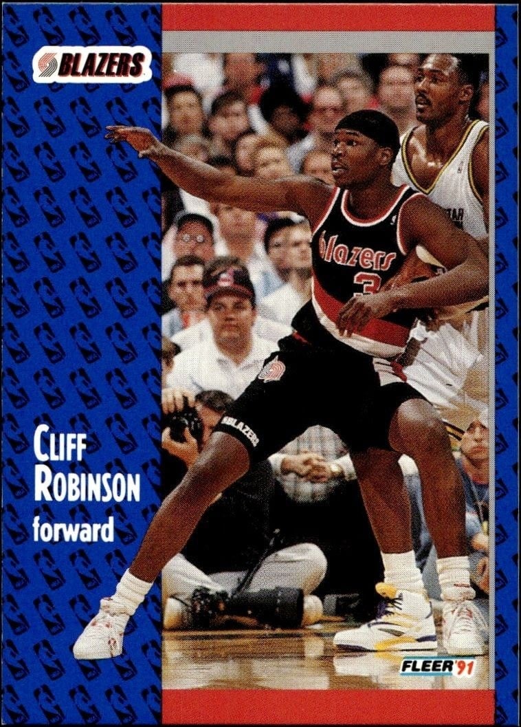 Cliff Robinson 1991-92 Fleer #172 Basketball Trading Card - Front 1991-92 Fleer Cliff Robinson #172 basketball trading card front