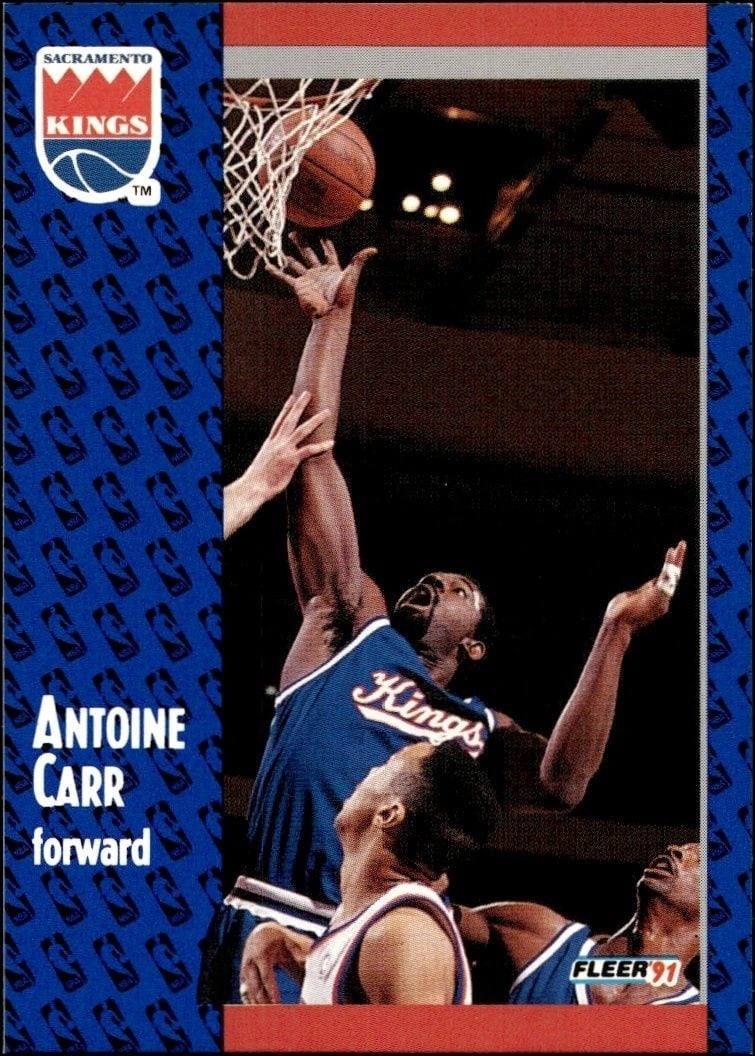 Antoine Carr 1991-92 Fleer #174 Basketball Trading Card - Front 1991-92 Fleer Antoine Carr #174 basketball trading card front
