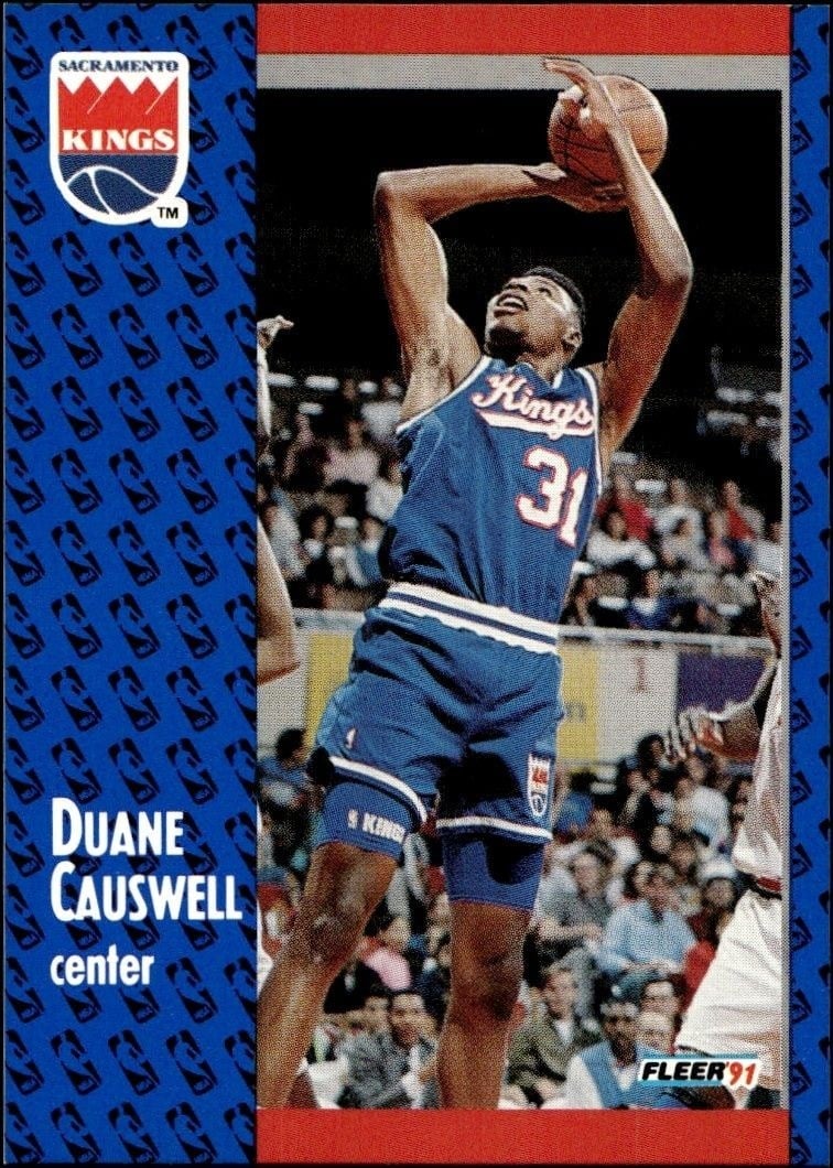 Duane Causwell 1991-92 Fleer #175 Basketball Trading Card - Front 1991-92 Fleer Duane Causwell #175 basketball trading card front