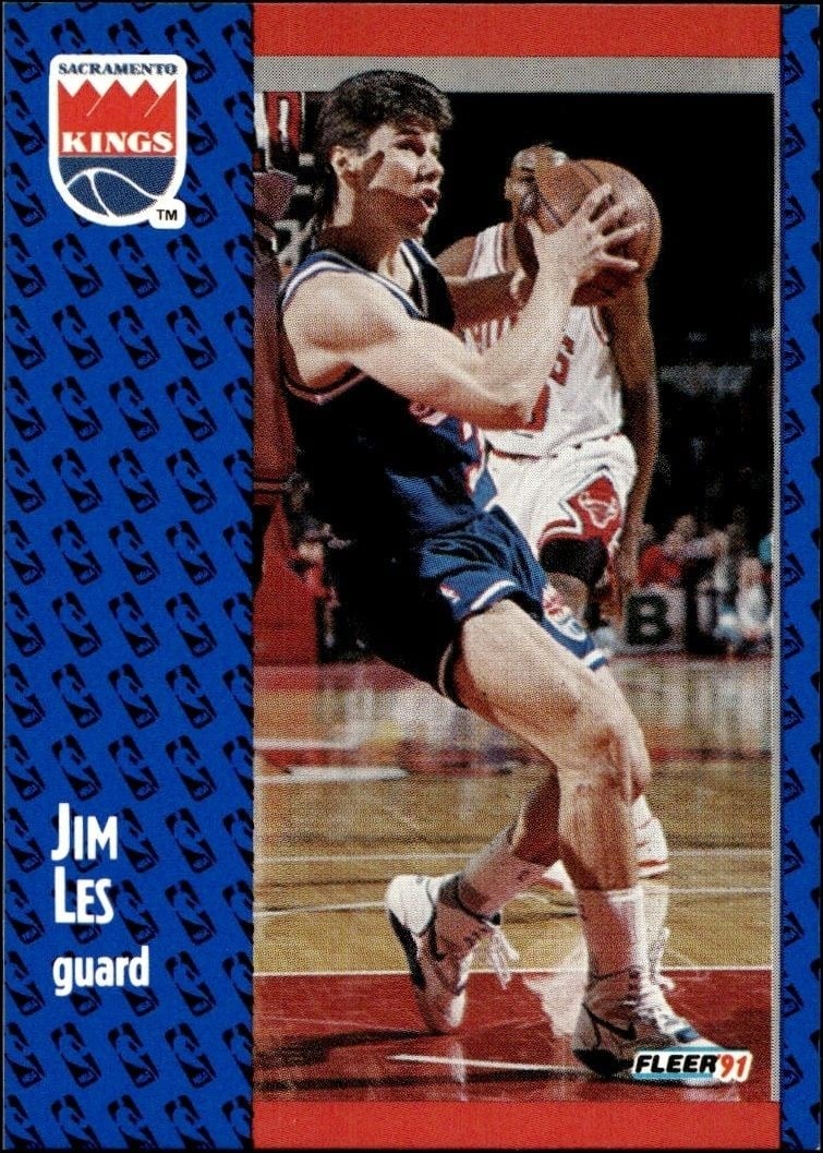 Jim Les 1991-92 Fleer #176 Basketball Trading Card - Front 1991-92 Fleer Jim Les #176 basketball trading card front