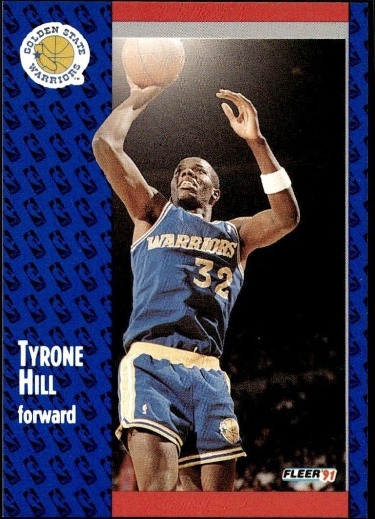 Tyrone Hill 1991-92 Fleer #67 Basketball Trading Card - Front 1991-92 Fleer Tyrone Hill #67 basketball trading card front