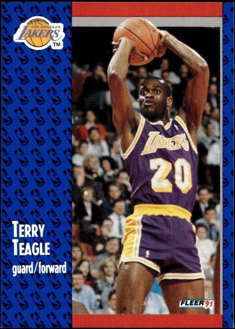 Terry Teagle 1991-92 Fleer #103 Basketball Trading Card - Front 1991-92 Fleer Terry Teagle #103 basketball trading card front