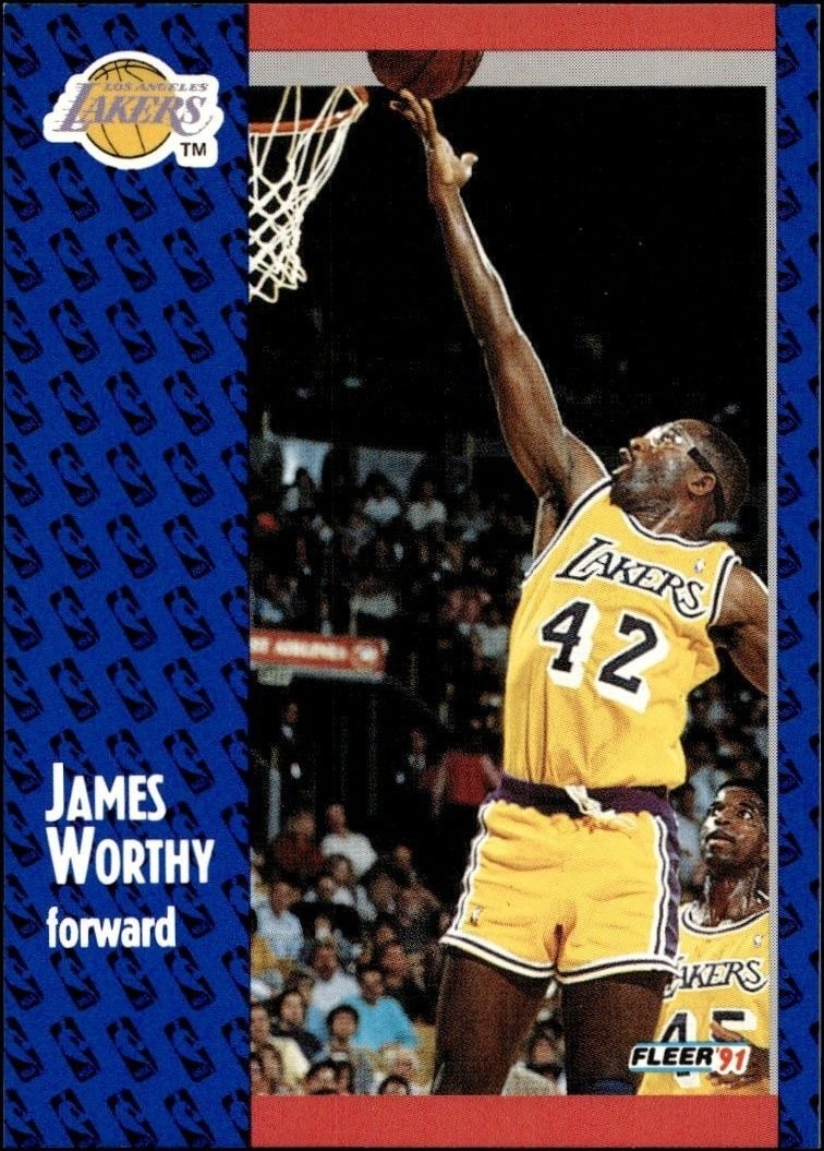 James Worthy 1991-92 Fleer #104 Basketball Trading Card - Front 1991-92 Fleer James Worthy #104 basketball trading card front
