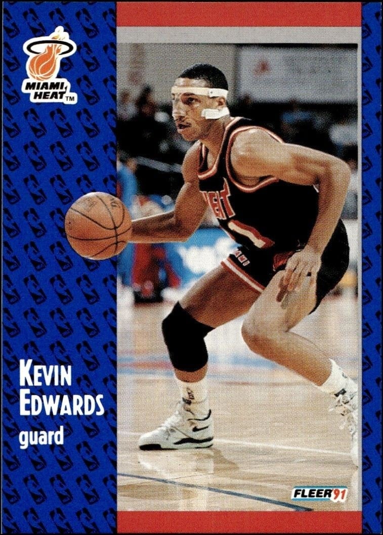 Kevin Edwards 1991-92 Fleer #108 Basketball Trading Card - Front 1991-92 Fleer Kevin Edwards #108 basketball trading card front