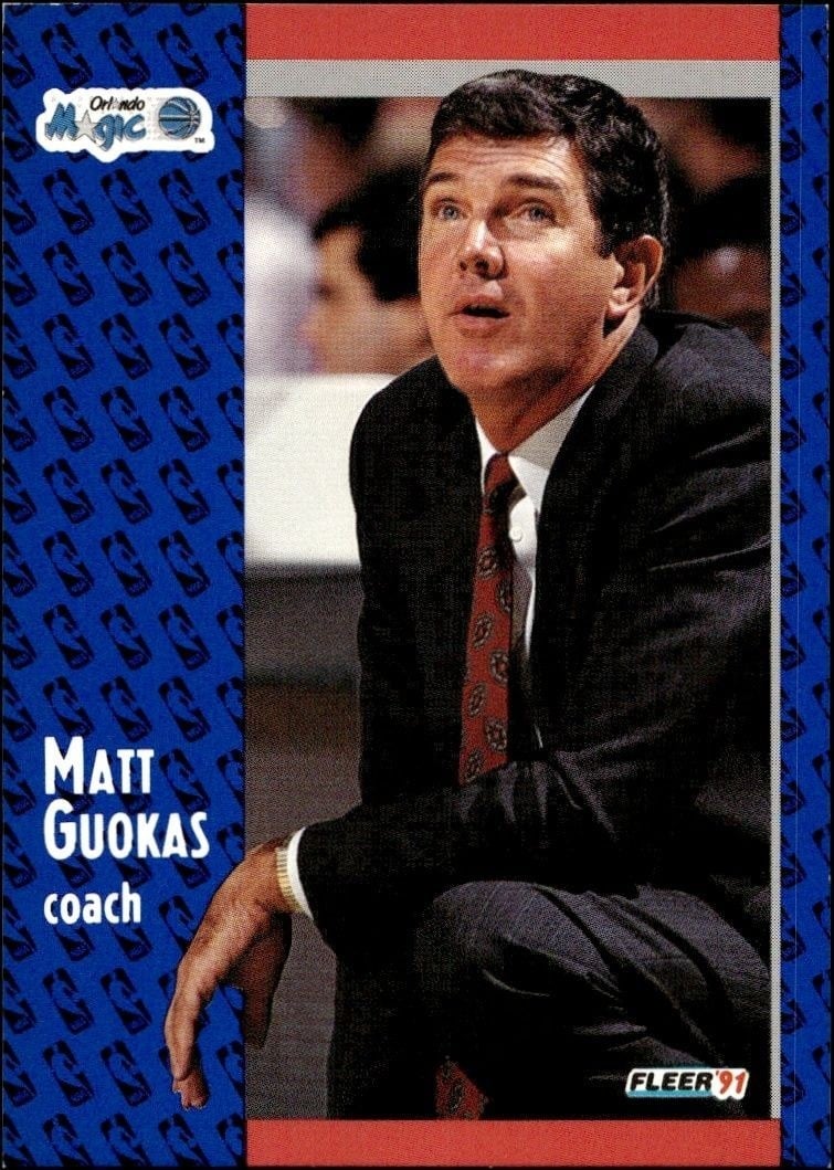Matt Guokas 1991-92 Fleer #145 Basketball Trading Card - Front 1991-92 Fleer Matt Guokas #145 basketball trading card front