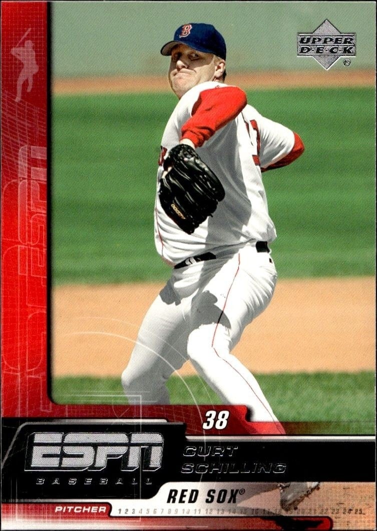 Curt Schilling 2005 Upper Deck ESPN #12 Baseball Trading Card - Front 2005 Upper Deck ESPN Curt Schilling #12 baseball trading card front