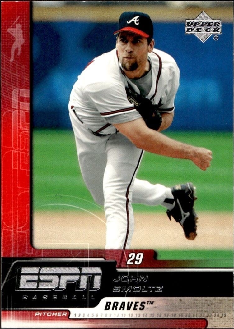 John Smoltz 2005 Upper Deck ESPN #9 Baseball Trading Card - Front 2005 Upper Deck ESPN John Smoltz #9 baseball trading card front