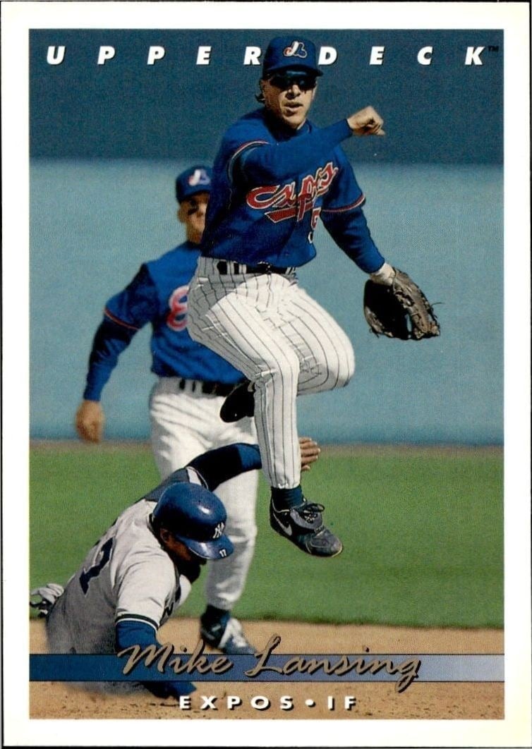 Mike Lansing 1993 Upper Deck #677 Baseball Trading Card - Front 1993 Upper Deck Mike Lansing #677 baseball trading card front