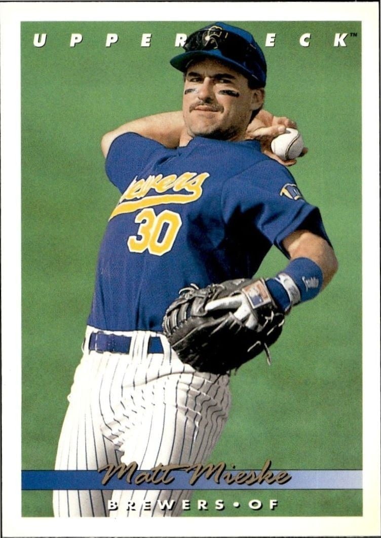 Matt Mieske 1993 Upper Deck #704 Baseball Trading Card - Front 1993 Upper Deck Matt Mieske #704 baseball trading card front