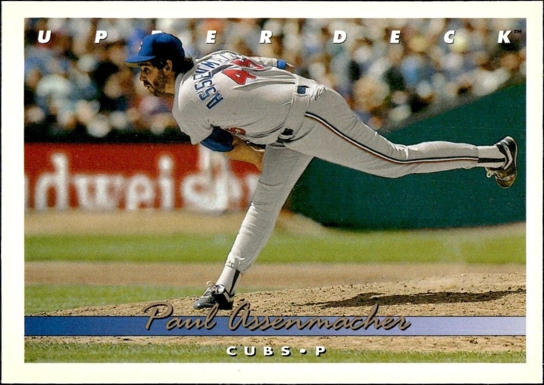Paul Assenmacher 1993 Upper Deck #320 Baseball Trading Card - Front 1993 Upper Deck Paul Assenmacher #320 baseball trading card front