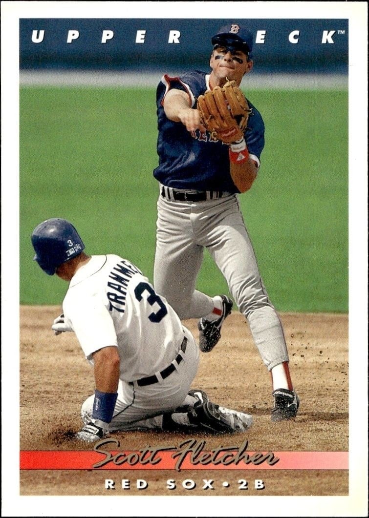 Scott Fletcher 1993 Upper Deck #523 Baseball Trading Card - Front 1993 Upper Deck Scott Fletcher #523 baseball trading card front
