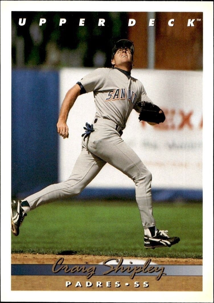 Craig Shipley 1993 Upper Deck #788 Baseball Trading Card - Front 1993 Upper Deck Craig Shipley #788 baseball trading card front