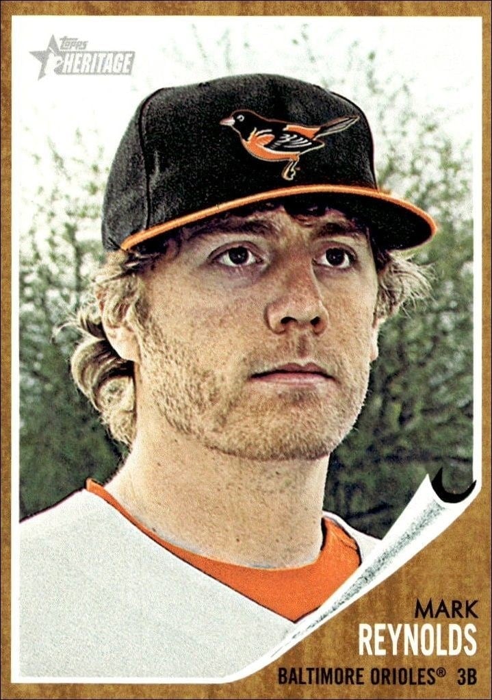 Mark Reynolds 2011 Topps Heritage #36 Baseball Trading Card - Front 2011 Topps Heritage Mark Reynolds #36 baseball trading card front