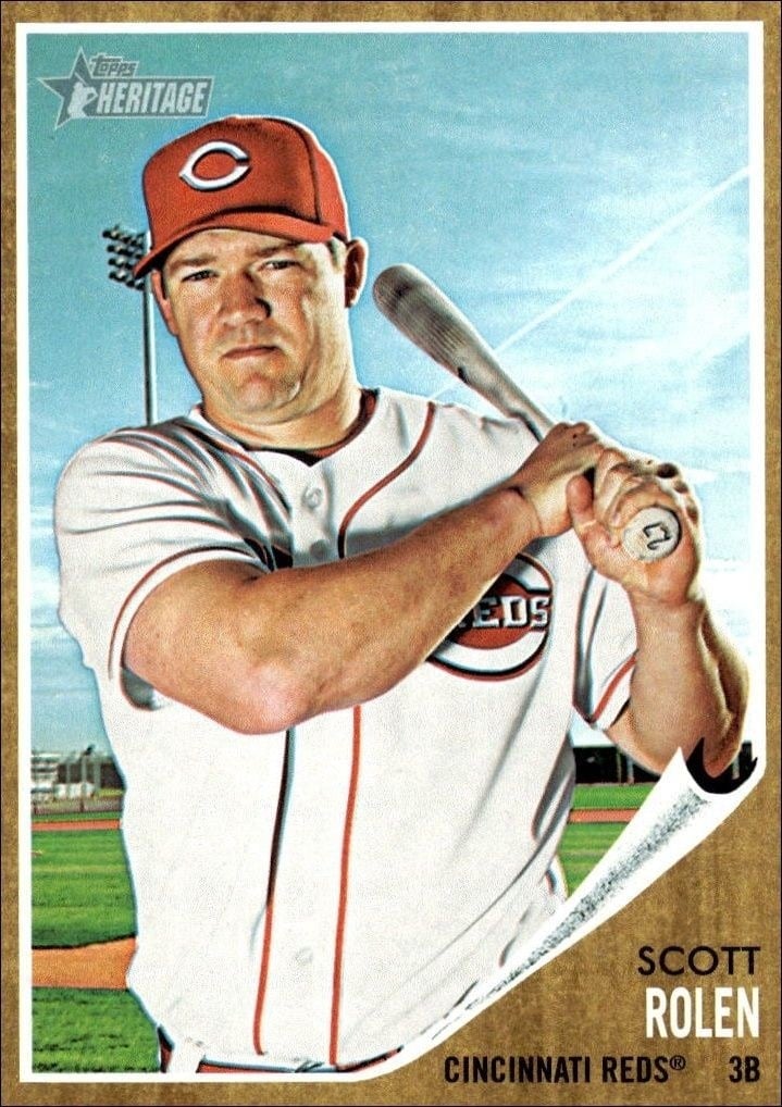 Scott Rolen 2011 Topps Heritage #205 Baseball Trading Card - Front 2011 Topps Heritage Scott Rolen #205 baseball trading card front