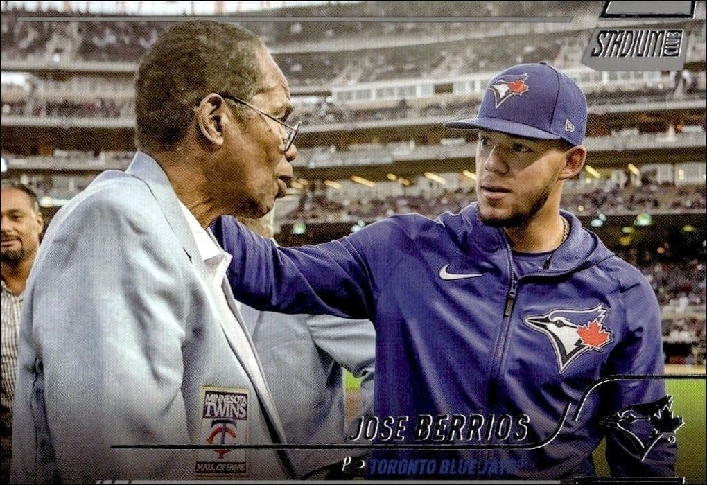 Jose Berrios 2022 Topps Stadium Club #74 Baseball Trading Card - Front 2022 Topps Stadium Club Jose Berrios #74 baseball trading card front