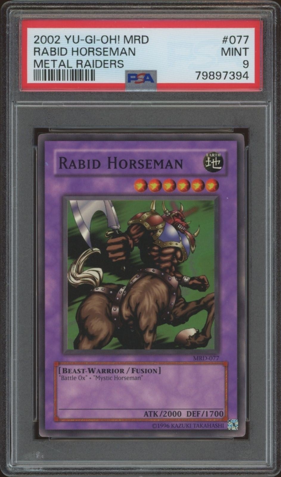 2002 Yu-Gi-Oh Metal Raiders Rabid Horseman #MRD-077 trading card