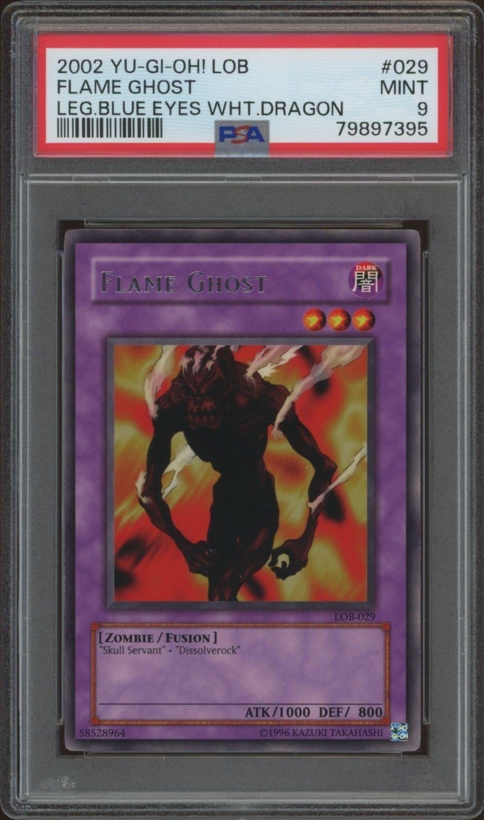2002 Yu-Gi-Oh Legend of Blue Eyes White Dragon Flame Ghost #LOB-029 trading card