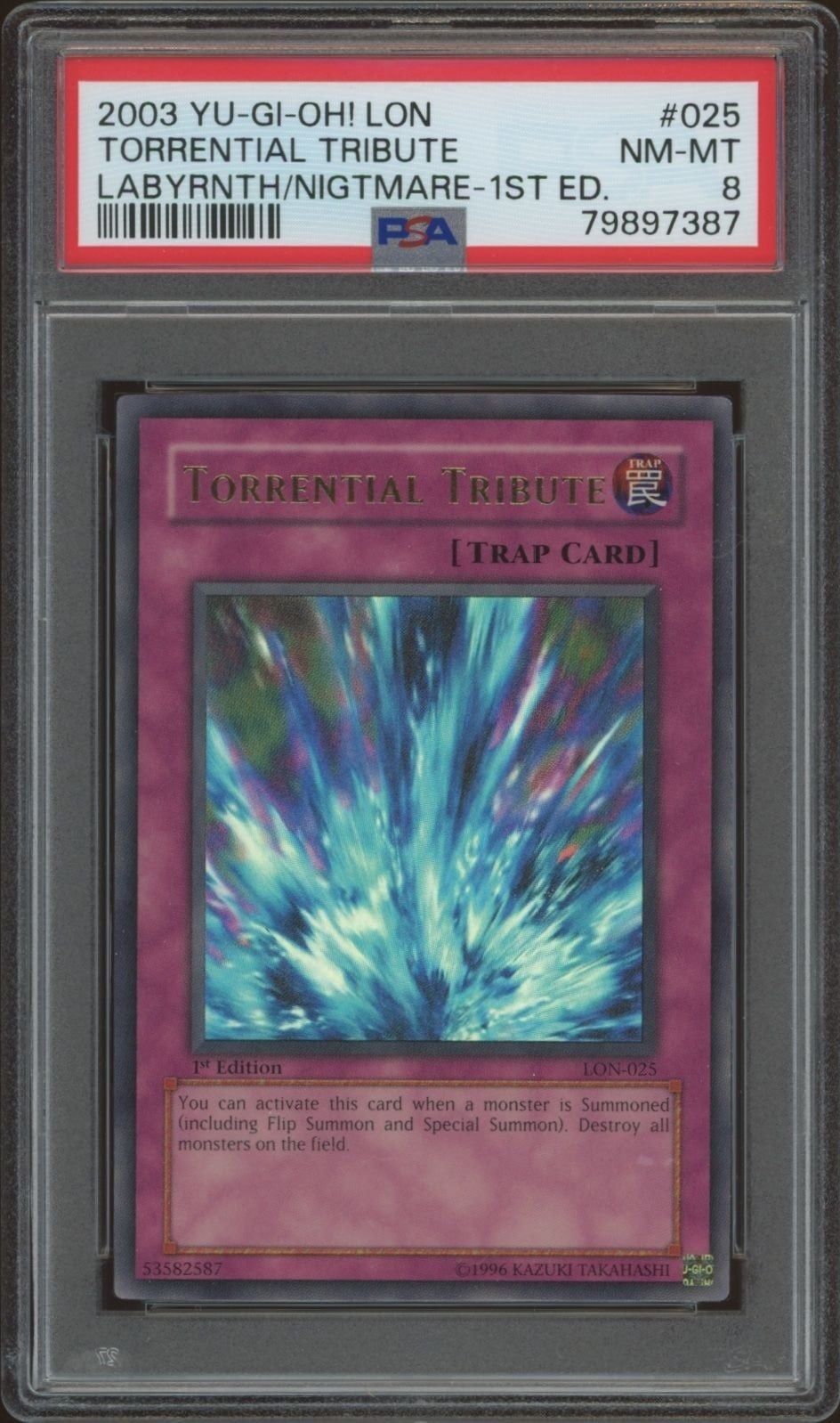 2003 Yu-Gi-Oh Labyrinth Of Nightmare Torrential Tribute #LON-025 trading card
