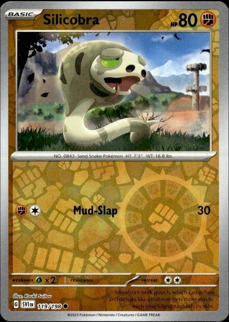 2023 Pokémon Scarlet & Violet Silicobra #119/198 trading card