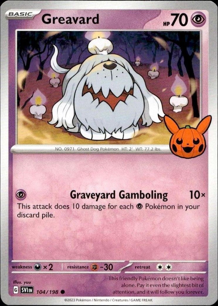 2023 Pokémon Trick Or Trade Greavard #104/198 trading card