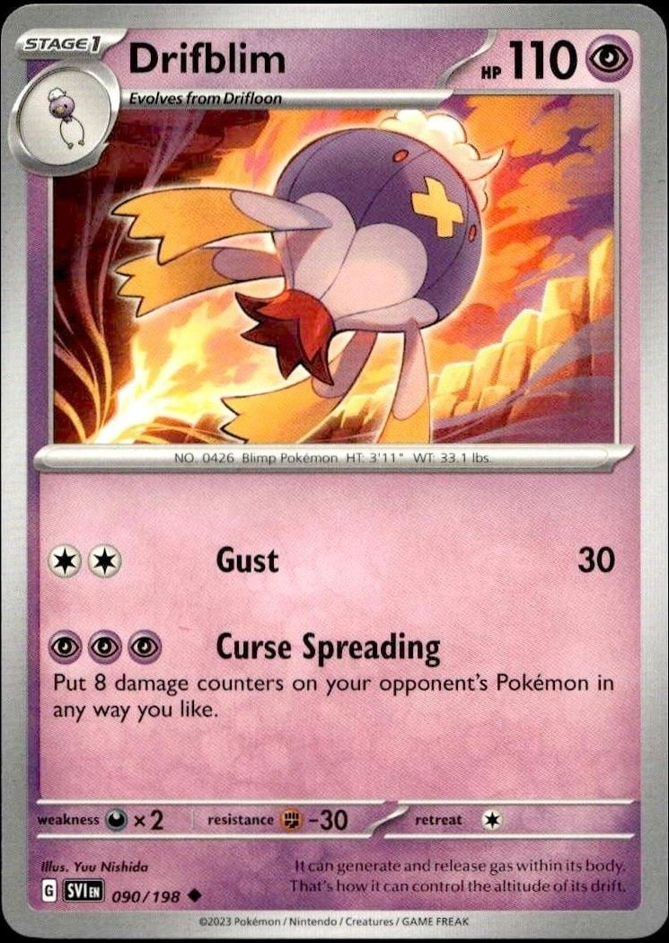 2023 Pokémon Scarlet & Violet Drifblim #090/198 trading card