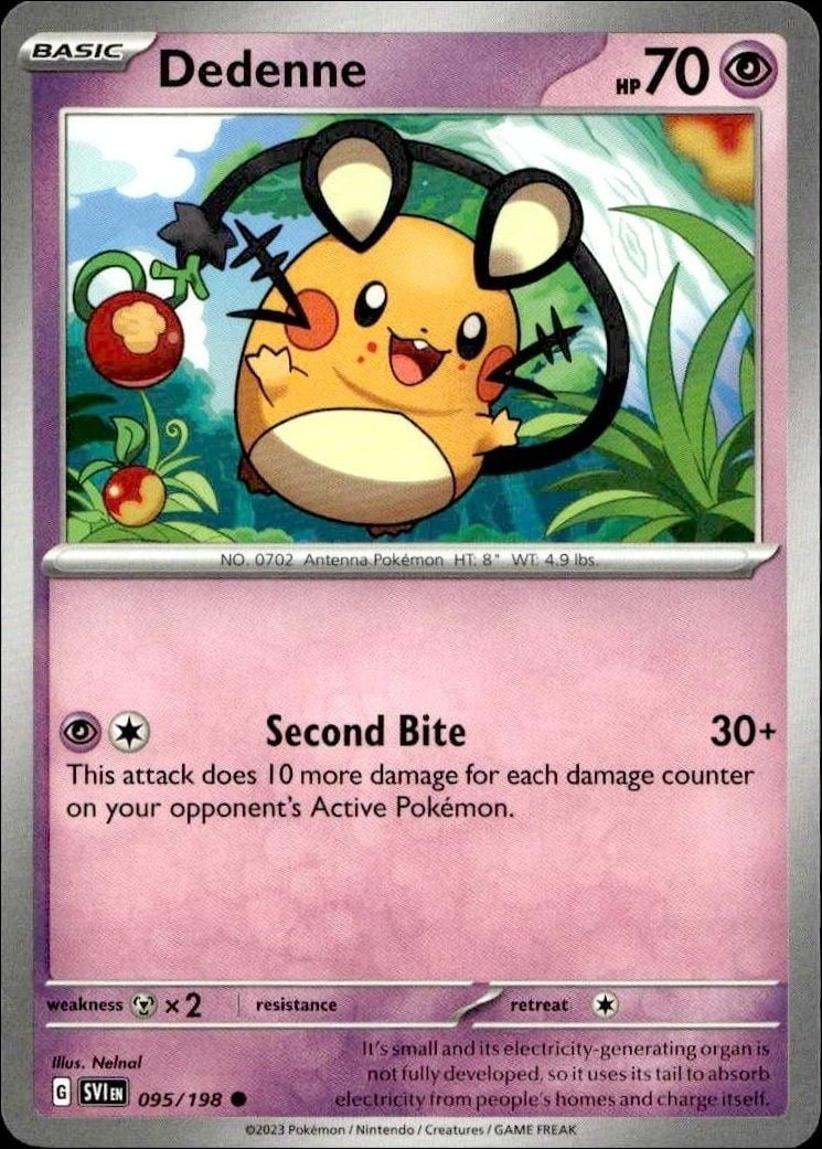 2023 Pokémon Scarlet & Violet Dedenne #095/198 trading card