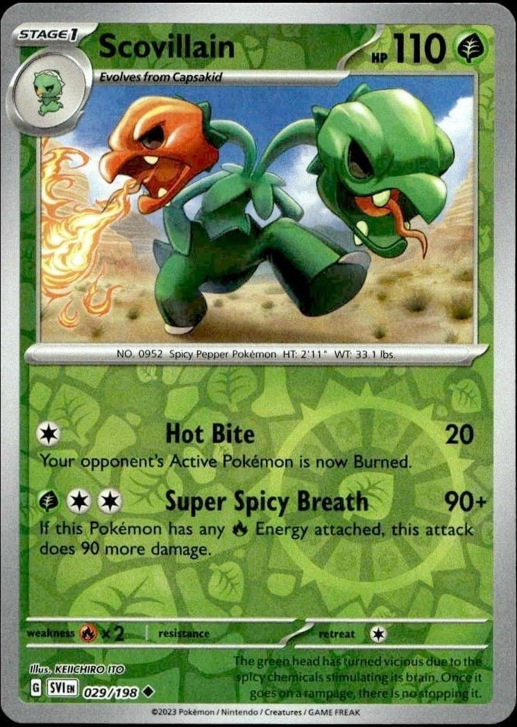 2023 Pokémon Scarlet & Violet Scovillain #029/198 trading card