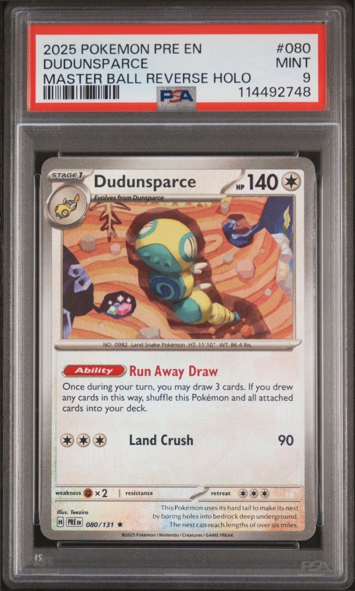 2025 Pokémon Prismatic Evolutions Dudunsparce #080/131 trading card