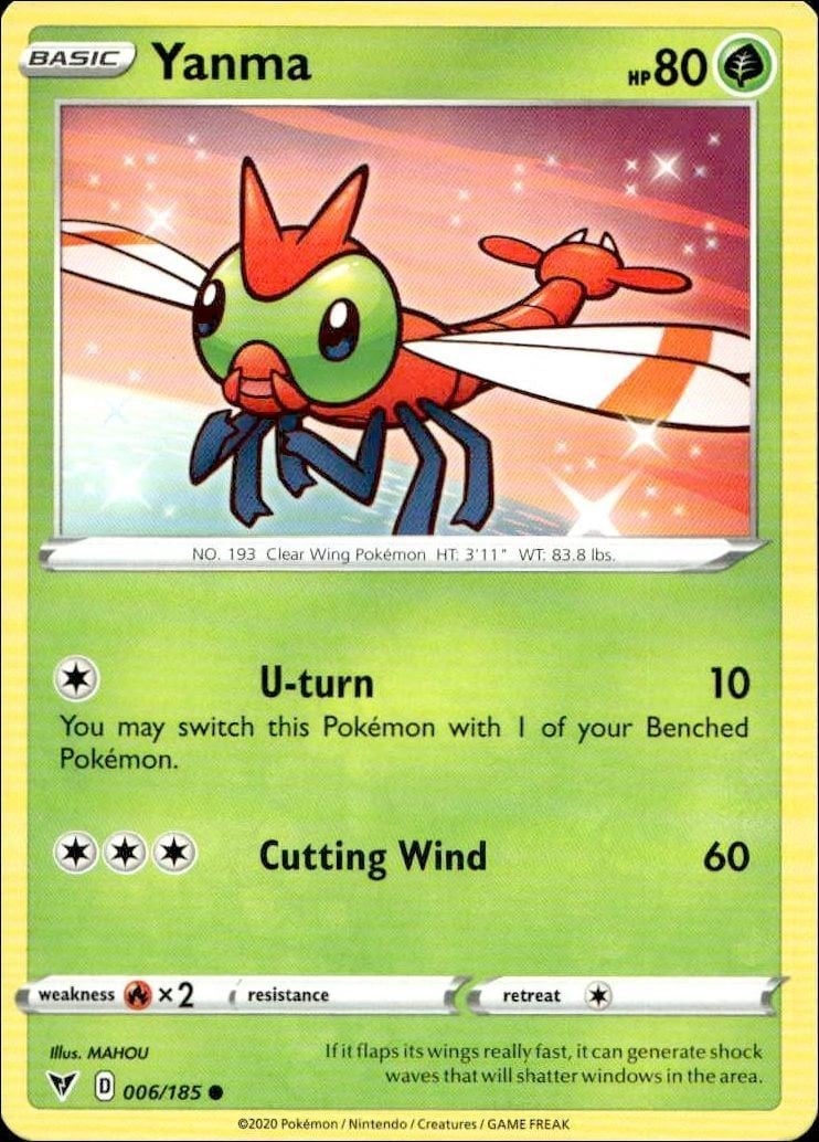 2020 Pokémon Vivid Voltage Yanma #6 trading card