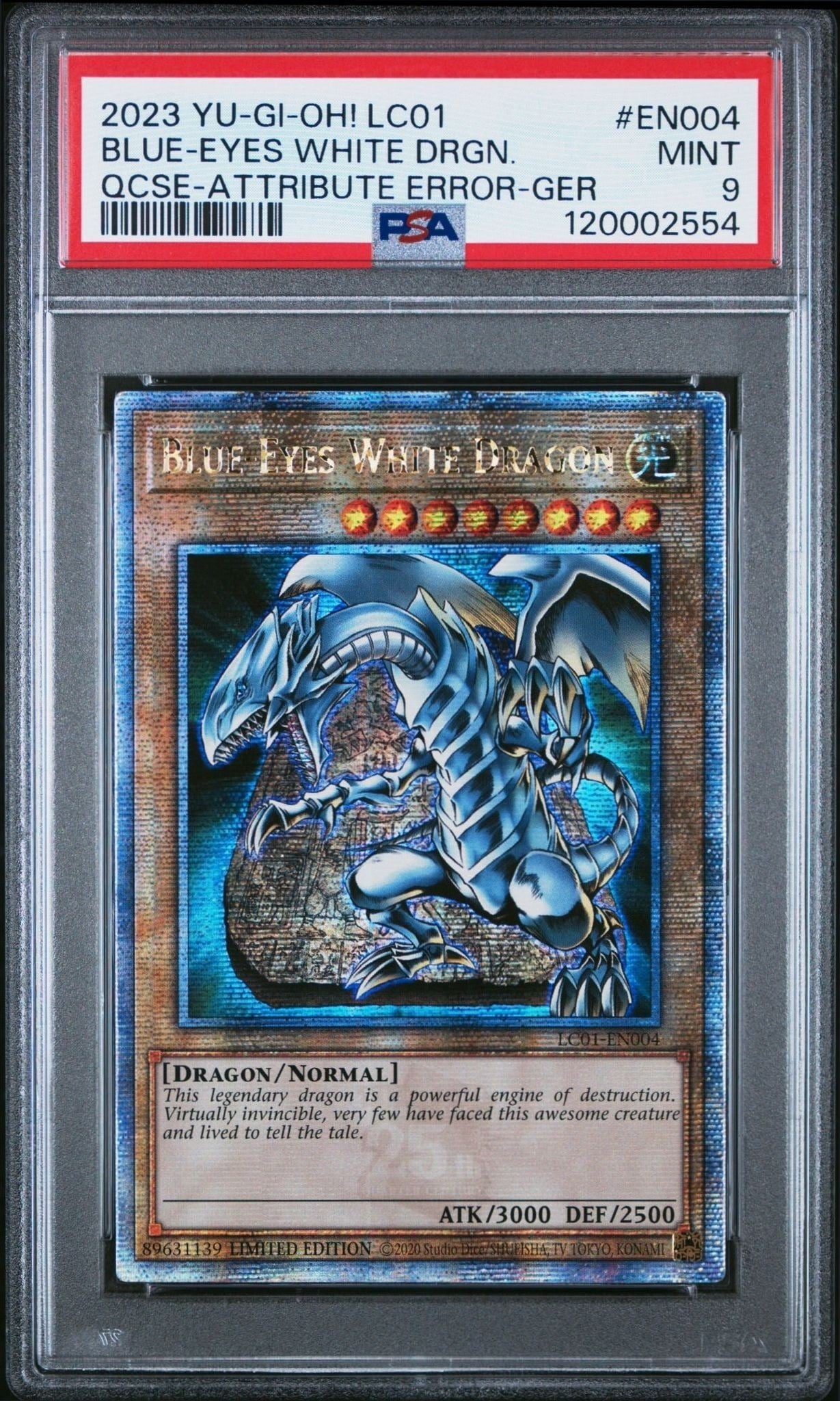 2023 Yu-Gi-Oh Legendary Collection Blue-Eyes White Dragon #LC01-EN004 trading card