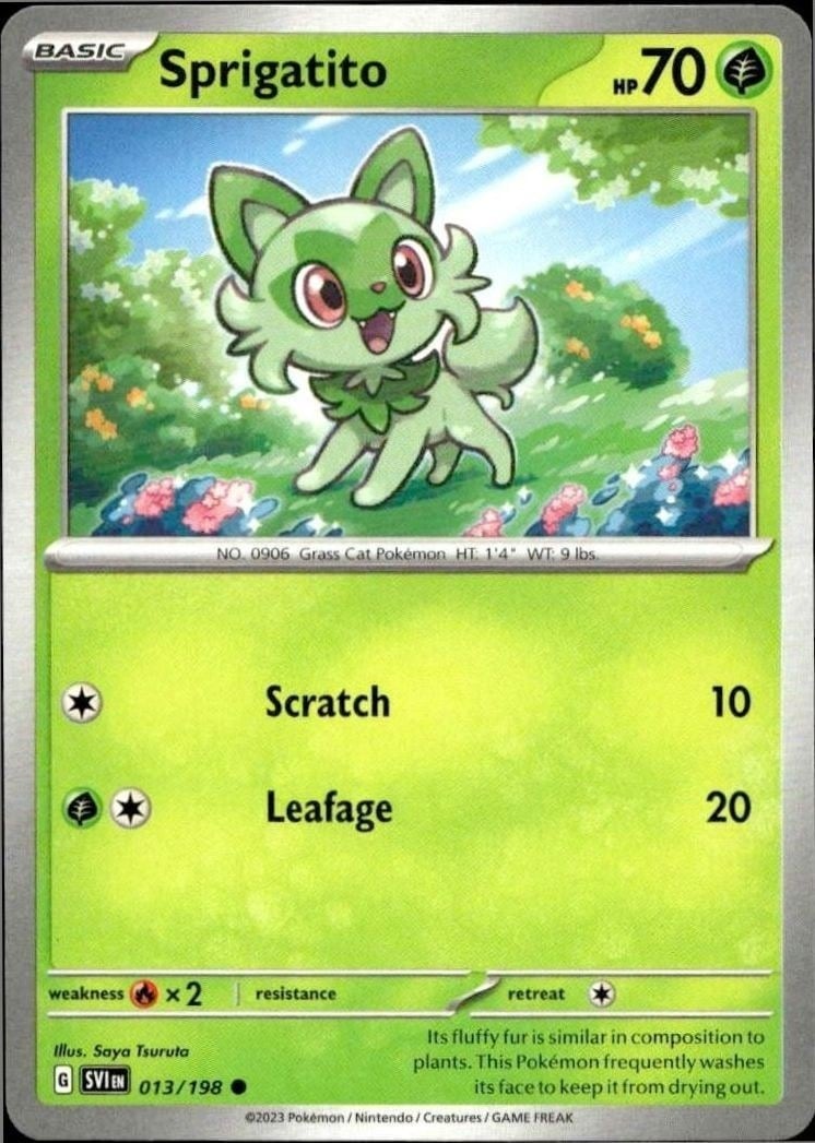 2023 Pokémon Scarlet & Violet Sprigatito #013/198 trading card