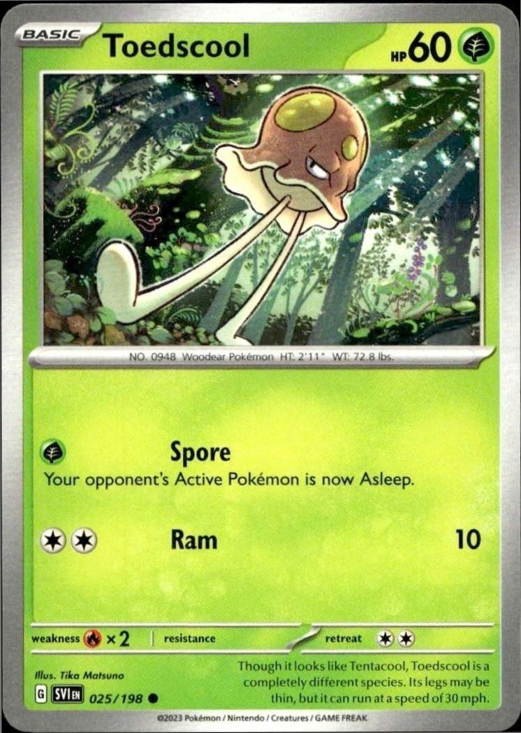 2023 Pokémon Scarlet & Violet Toedscool #025/198 trading card